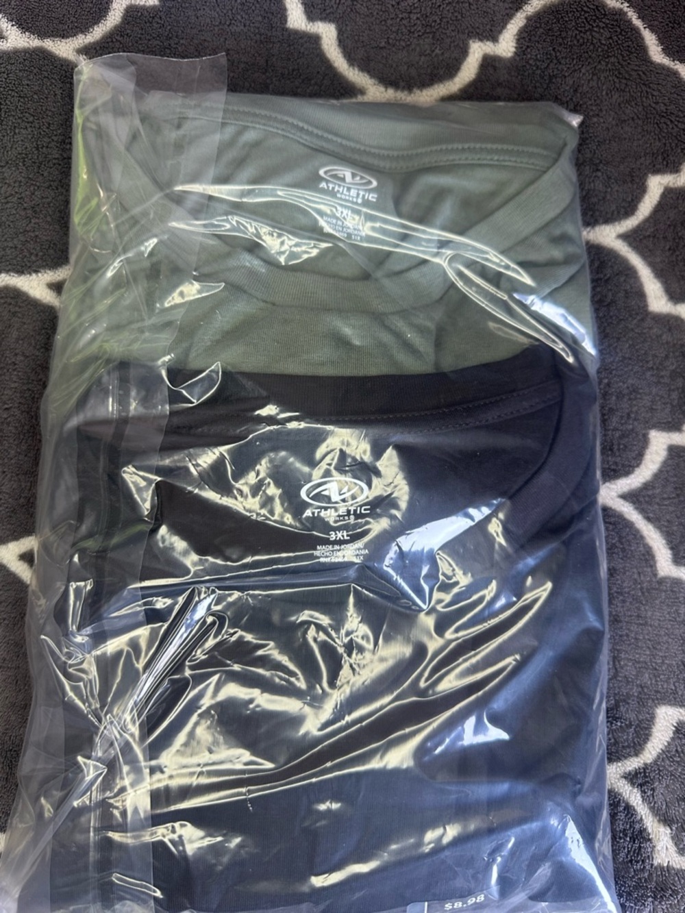 Athletic Works Crew Neck Tees in Olive and Black - 2 Pack long sleeves